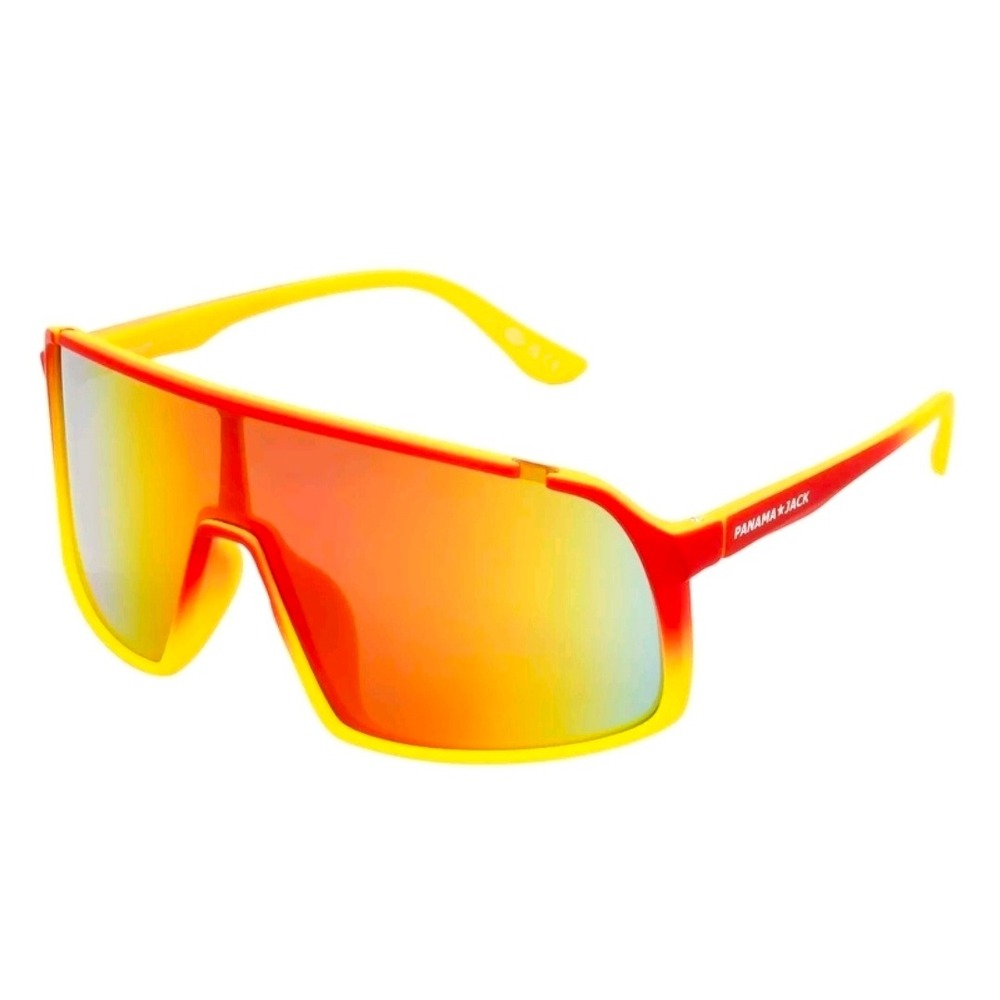 Panama Jack Shield Sunglasses Red Yellow Gradient Mirror Lens 10272155.FWM NEW